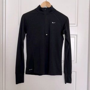 Women’s Nike Running Dri Fit Black 1/4 zip Top- Small